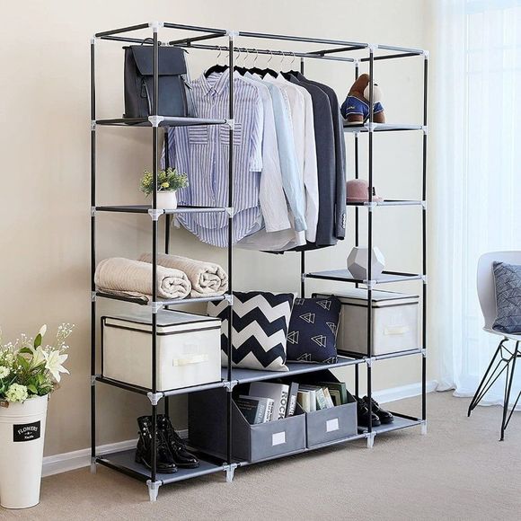 SONGMICS 59 Inch Portable Clothes Closet Wardrobe - Picture 7 of 14